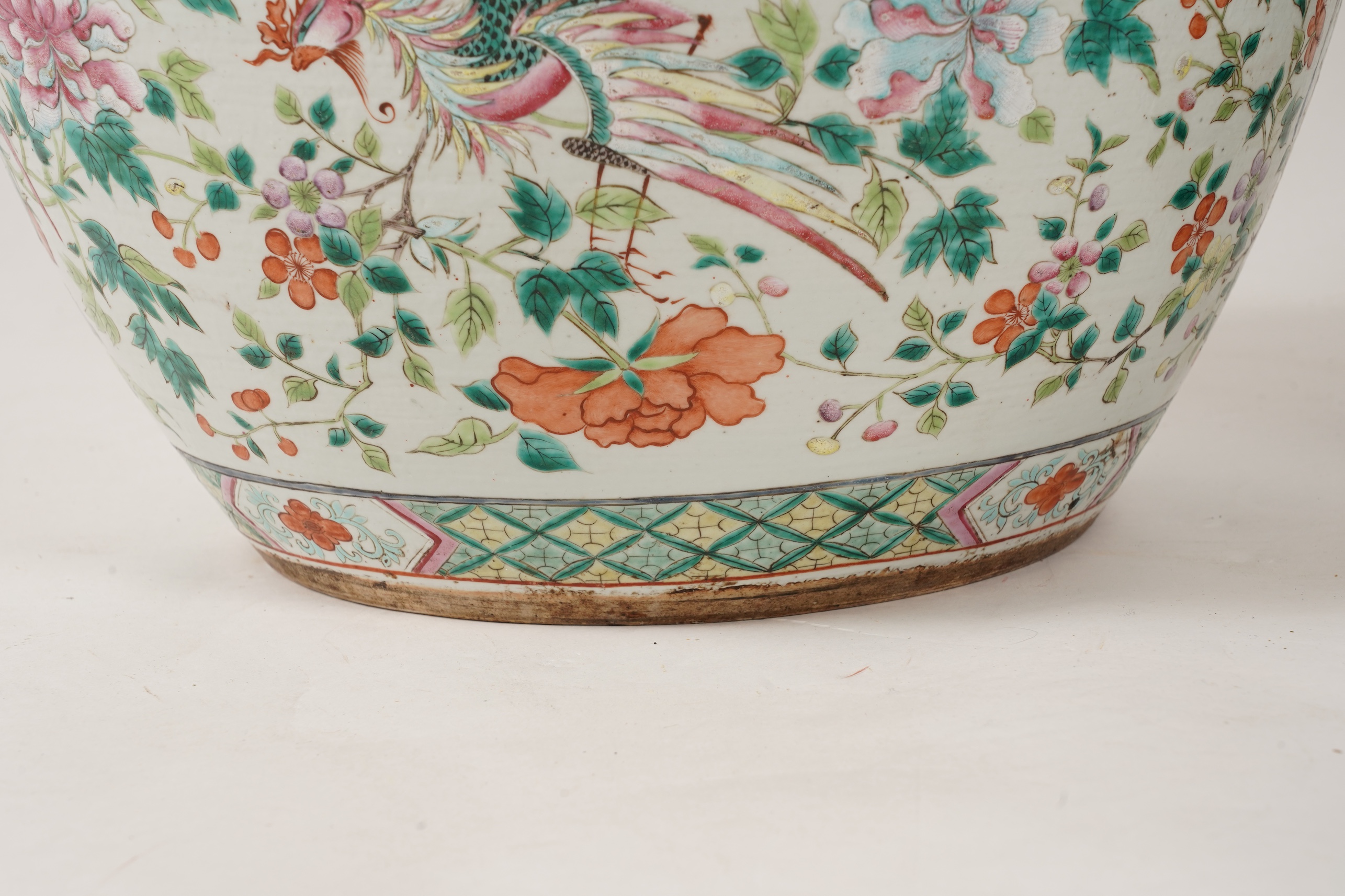 A good pair of large Chinese famille rose fish bowls, 19th century